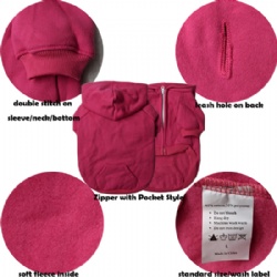 Fuchsia Flash fleece dog hoodie